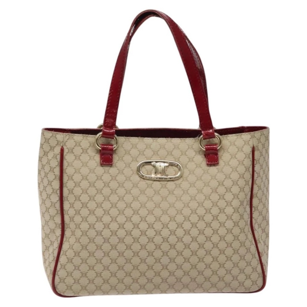 Celine Cream and Red Tote Bag with Elegant Design - Picture 2 of 16